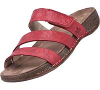 Mule femme Rieker en cuir avec fermeture velcro et semelle Tr 61450, Taille:42 EU, Couleur:Rouge