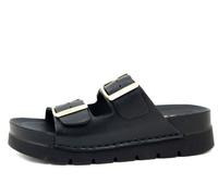Mule Femme - WALK IN THE CITY - Cuir - Noir - Double boucles 38