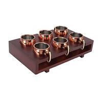 Mule Mugs Set Bar Shotglass Mini Cocktail Mug Brillant Tambour Mule Verre Verre à Liqueur avec Cuivre Mule Tasse 2Oz Étagère pour Kit Moscow Pub Bar Moscow Mule Mugs