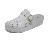 Mule pour femme - SANITAL LIGHT - Cuir perforé blanc - Chaussure sanitaire 36