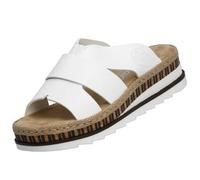 Mule Rieker Femme Blanc - V7989-80 - Brides en similicuir - Confort maximal - Talon compensé de 45 mm 38