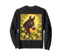 Mule Work Animal entouré de Fleurs de Jasmin Jaune Sweatshirt
