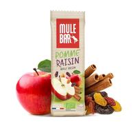 MULEBAR - Barre Énergétique - Pomme - Cannelle - Raisin - Texture Moelleuse - Facile À Digérer - Bio Vegan 40g - Snack Énergie Naturelle - Idéal Sport (Running, Vélo, Fitness)