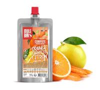 MULEBAR - Compote Énergétique Bio - Orange, Carotte & Citron - Énergie Rapide Sport (Cyclisme, Trail, Running) - Format Nomade - Vegan, Sans Gluten - 65g
