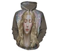 MULERN 3D Hoodies Pull Unisexe Motif de Jeune Fille Blonde Sweat Fantasme À Capuche À Manches Longues Imprimer pour Hommes Femmes, Pull Décontracté Grande Taille avec Poches