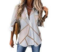 MULERN Chemise Boutonnée Fragments Géométriques pour Femme