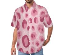 MULERN Chemise Hawaïenne à Manches Courtes pour Homme - Imprimé Léopard Abstrait Dessiné À La Main, Chemises d'été Dcontractée Plage Boutonnée, Chemise de Loisirs Vacances