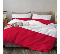 MULERN Drapeau Pologne Imprimé Housse de Couette 240x260cm, Hypoallergénique Réversible National Parure de Lit avec Taie d'oreiller - Doux Confortable