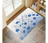 MULERN Paillasson Aquarelle Fleurs Sauvages Tapis de Sol, Herbe Roseaux Doux Super Absorbant Lavable en Machine à l'intérieur du Piège à Saletés pour Entrée, Couloir, Intérieur 40x60cm