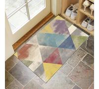 MULERN Paillasson Attrape Poussière - 80X120Cm Tapis Sol Antidérapant Lavable en Machine, Tapis D'Entrée avec Microfibres Douces Triangle Rétro Absorbantes pour Chien, Porte, Couloir
