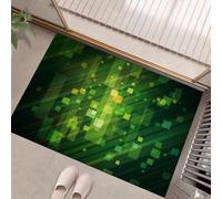 MULERN Paillasson de Cyberpunk - Tapis de Bienvenue Blocs De Mosaïque, Tapis de Porte d'entrée Vert 40x60cm, Paillasson de Sol Antidérapant pour Cuisine et Salle