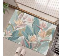 MULERN Paillasson de Plantes Tropicales, 90x150cm Tapis de Oiseau De Paradis, Paillasson de Bienvenue, Décoration Maison Cuisine Tapis de Sol Antidérapant pour Intérieur