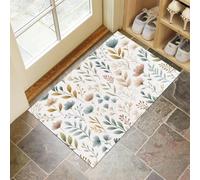 MULERN Paillasson Dessin À La Main Tapis de Sol, Fleurs Sauvages Feuilles Doux Super Absorbant Lavable en Machine à l'intérieur du Piège à Saletés pour Entrée, Couloir, Intérieur 80x120cm