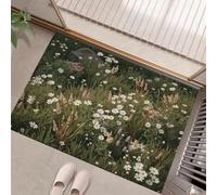 MULERN Paillasson d'intérieur Illustration D'Herbes 40x60cm - Antidérapant Absorbant Lavable en Machine résistant à la Saleté, Tapis d'entrée pour Porte Arrière - Plantes Sauvages