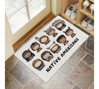 MULERN Paillasson d'intérieur Peuples Autochtones Personnages 40x60cm - Antidérapant Absorbant Lavable en Machine résistant à la Saleté, Tapis d'entrée pour Porte Arrière - Dessins Animés