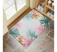 MULERN Paillasson d'intérieur Tropical Feuilles 40x60cm - Antidérapant Absorbant Lavable en Machine résistant à la Saleté, Tapis d'entrée pour Porte Arrière - Abstrait Lignes
