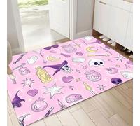 MULERN Paillasson Entree 80x120cm, Sorcière Baguette Potion Tapis Entree Interieur Absorbant, Paillassons avec Dos Antidérapant, Lavable Tapis Mignon, Rose Grand Personnalisé Imprimé