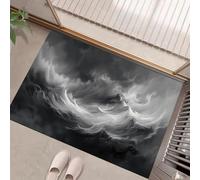 MULERN Paillasson Intérieur 60x90cm, Tapis Entrée Ciel D'Orage Montagnes Abstrait Antidérapant et Absorbant, Résistant Lavable, Tapis Entree pour Porte pour Porte Couloir et Balcon