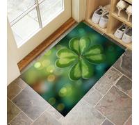 MULERN Paillasson Nature Plante Tapis de Sol, Trèfle À Quatre Feuilles Doux Super Absorbant Lavable en Machine à l'intérieur du Piège à Saletés pour Entrée, Couloir, Intérieur 80x120cm