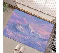 MULERN Paillasson Rose Violet Nuages Montagnes Enneigées Paysage Naturel pour l'intérieur, 40x60cm Tapis d'entrée Antidérapant, Lavable en Machine, Tapis Doux pour Cuisine Salle de Bain Chambre