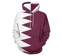 MULERN Qatar Drapeau pour Hommes Femmes 3D Sweat à Capuche Imprimé Harajuku Sweat-Shirt Manches Longues avec Poche, Unisexe Tendance Pulls Manteau