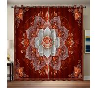 MULERN Rideaux Occultant Fleur de Traditionnel Floral, Imprimé Luxe Décoratif Rideau Oeillets Isolant Thermique Anti Froid pour Salle de Séjour Chambre d'enfant, 140L X 225H cm Lot de 2