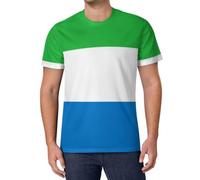 MULERN T-Shirt 3D Coloré avec Imprimé Drapeau De La Sierra Leone, T-Shirts Décontracté Manches Courtes Col Ras du Cou Unisexe pour Hommes Femmes, Tailles S-5XL