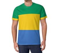 MULERN T-Shirt Homme Manches Courtes Imprimé Drapeau Gabon