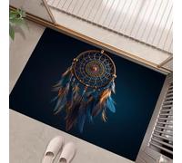 MULERN Tapis Entree Interieur 80x120cm, Paillasson Réaliste avec Motif Attrape-Rêves Petit Tapis Lavable en Machine Paillasson, Bleu foncé Descente de Lit Chambre Adulte Antidérapant