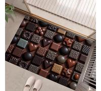 MULERN Tapis Entrée Intérieur, Paillasson de Porte Lavable, Tapis Chambre Salon Pépites De Chocolat Art Culinaire, Paillasson Cuisine Dessous Antidérapant, Brun, 80x120cm
