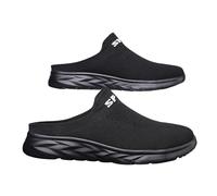 Mules à enfiler en maille pour homme pour une tenue décontractée, pantoufles de marche légères et respirantes avec semelle rembourrée, semelle extérieure antidérapante, tige en tricot flexible, sans
