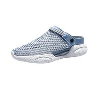 Mules à enfiler en maille respirante et décontractée pour homme - Chaussures aquatiques légères avec sangle de talon convertible - Chaussures de marche d'été, bleu, 41 1/3 EU