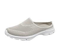 Mules à enfiler pour homme et femme - Confortables - Pour intérieur et extérieur - Antidérapantes - Dos nu - Mocassins respirants - Confortables - Sandales de plage pour femme, beige, 39.5 EU