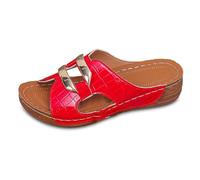 Mules à plateforme pour femme - Chaussures d'été orthopédiques avec semelle intérieure - Confortables et légères - Talon compensé - Chaussures ouvertes - Chaussures de loisirs - Pour mer, plage