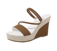 Mules à semelle épaisse à bout ouvert pour femme, sandales compensées à sangle réglable, chaussures de marche confortables, pantoufles légères respirantes romantiques à porter pour un rendez-vous