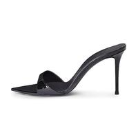 Mules à Talons Aiguilles pour Femmes, OXOAMP-026 Dame Ouvert Bout Slingback Talons Hauts Pantoufle pour la Fête et Le Mariage,Noir,43 EU