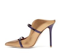 Mules à Talons Hauts et Brides à Bout Fermé pour Femmes, Escarpins à Talons Aiguilles Tendance et à Bout Pointu Chaussures Habillées Confortables pour Bureau et Rendez-Vous,d'or,34 EU