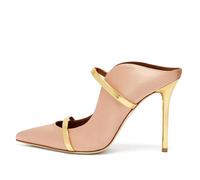 Mules à Talons Hauts et Brides à Bout Fermé pour Femmes, Escarpins à Talons Aiguilles Tendance et à Bout Pointu Chaussures Habillées Confortables pour Bureau et Rendez-Vous,Nude,45 EU