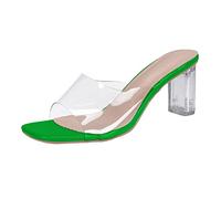 Mules à talons pour femme - Sandales transparentes - Respirantes - Chaussures de danse plates - Chaussures de randonnée antidérapantes - Chaussures plates à talons plats - Chaussons élégants ouverts