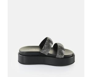 Mules compensÃ©es femme Buffalo Noa TS - Vegan Glitter Noir 36