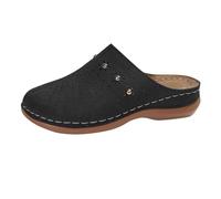 Mules compensées à bout fermé pour femme - Sabots confortables à enfiler - Sandales de marche d'été creuses - Chaussures orthopédiques respirantes avec soutien de la voûte plantaire - Pour intérieur