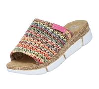 Mules compensées - Rieker - Violet/Bleu - Talon compensé 40mm - Textile - Confortable 39