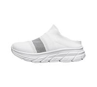 Mules d'été à enfiler en maille respirante pour homme - Mules de jardin à bout large - Dos nu - Sandales orthopédiques pour la plage - Pour l'intérieur et l'extérieur - Légères et décontractées, blanc
