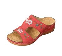 Mules en Cuir pour Femme Sandales Mode Bout Ouvert Compensées Plateforme Pantoufles Premium Orthopédiques Chaussons de Plage Ventes Flash de Printemps Été Sandale Anti-dérapant Respirant Vetements