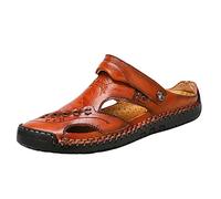 Mules en cuir pour homme - Sandales d'été fermées - Pantoufles respirantes en maille - Antidérapantes - Chaussures d'été - Chaussures de plage - Chaussures confortables - Tailles 38 à 48, Z01bw1, 44