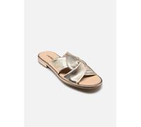 CAPRICE Mules femme en cuir Confortables, Métallique (Platin Metal.), 40 EU