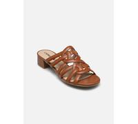 Caprice Sandale Femme à Talon en Cuir, Marron (Cognac Nappa), 40,5 EU