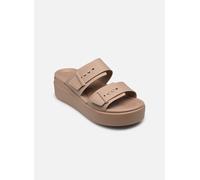 Crocs Femme Brooklyn Buckle Low Wedge Sandales, Latte, 37/38 EU