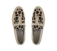 Mules et Sabots Femme Chaussures De Running Femme Printemps et Automne imprimé léopard Chaussures pour Femmes Plates Dames Talon Bas décontractées Confortables Dames Mocassins Chic Kaki 41