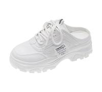 Mules et Sabots Femme Cuir Dos Nu Sabot Femme Confortable à Lacet Chaussures Confort Chic Chaussure Orthopédique Chaussons Mode de Sport Chaussures Ouverte Plates Pantoufles Orthopedique Antidérapant